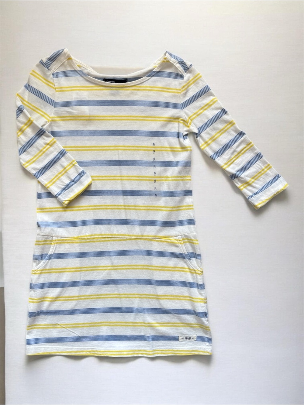 GAP Kids Striped Dress in Yellow, Light Blue & White size S